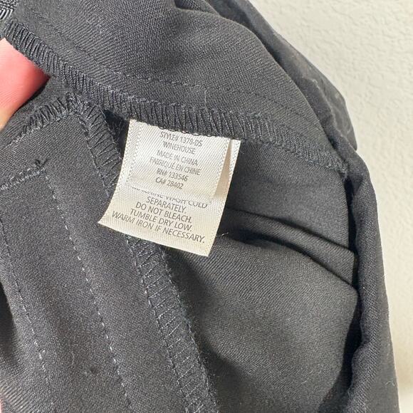 Ecru Womens 0 Straight Crop Chino Pants Black Cotton Blend Slit Hem Stretch - Picture 7 of 9